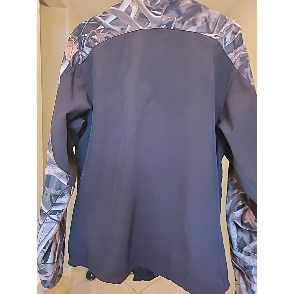 BUCK WEAR Mens Black Camo Soft Shell Jacket L Zip Pockets, Full Zip - Picture 5 of 11